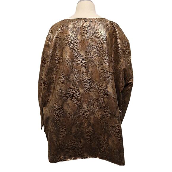 Isabel Hayley Special Occasion Jacket Plus Sz 2X Animal Print Golden Brown Party - Picture 8 of 16